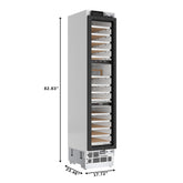 KoolMore Reserve 18 in. 68-Bottle Panel Ready Column Wine Cooler Refrigerator with 14 Wooden Shelves, ETL Listed, Energy Star (KM-PRC-W18)